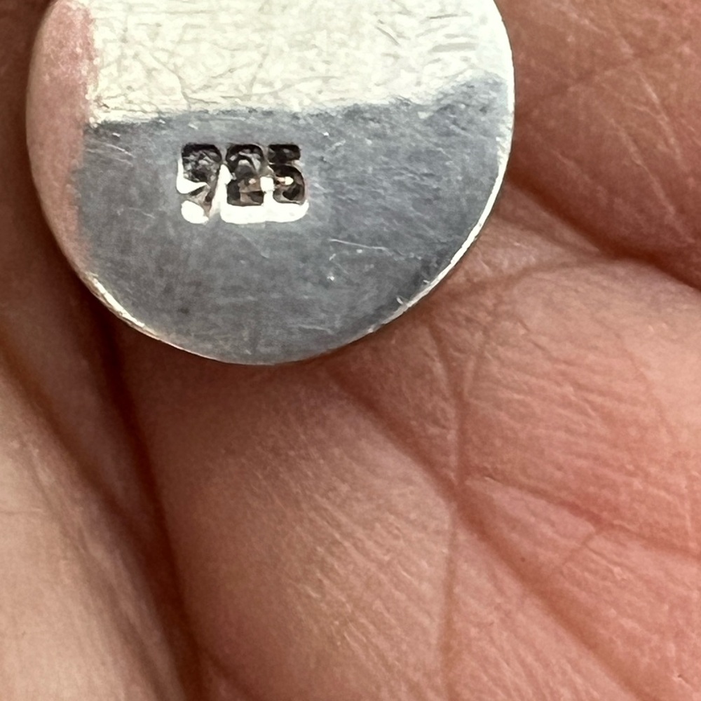 Monogram Initial S Sterling Silver Disc Pendant 1… - image 4